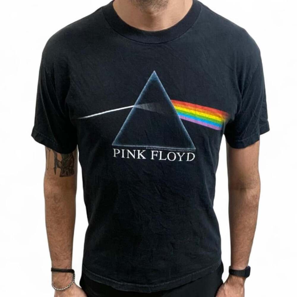 Vintage Style Pink Floyd Dark Side of the Moon Band T-Shirt Black M